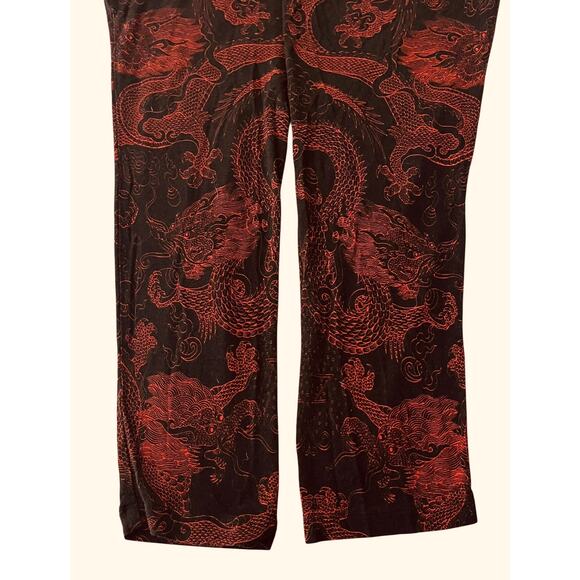 JOHNNY WAS LONG SLV, V-NECK, PULL-OVER BLOUSE, WOMENS, XL, BLACK & REDISH-ORANGE - Picture 5 of 9